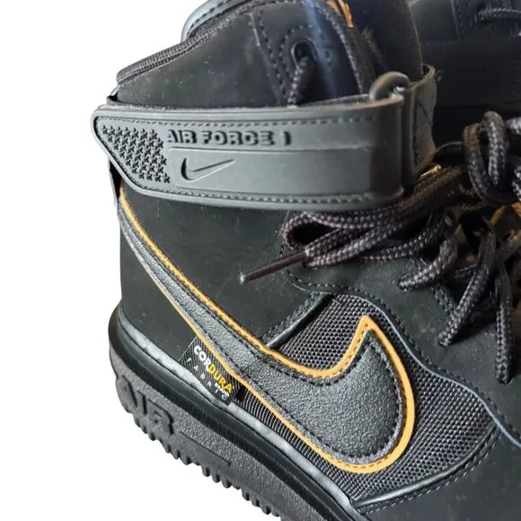 Nike Air Force 1 Boot Cordura Black Wheat High Top Sneakers Shoes Sz 9