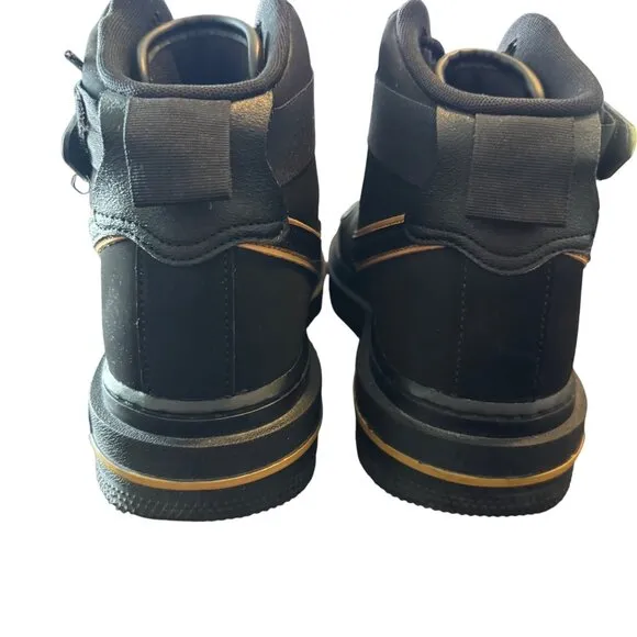Nike Air Force 1 Boot Cordura Black Wheat High Top Sneakers Shoes Sz 9
