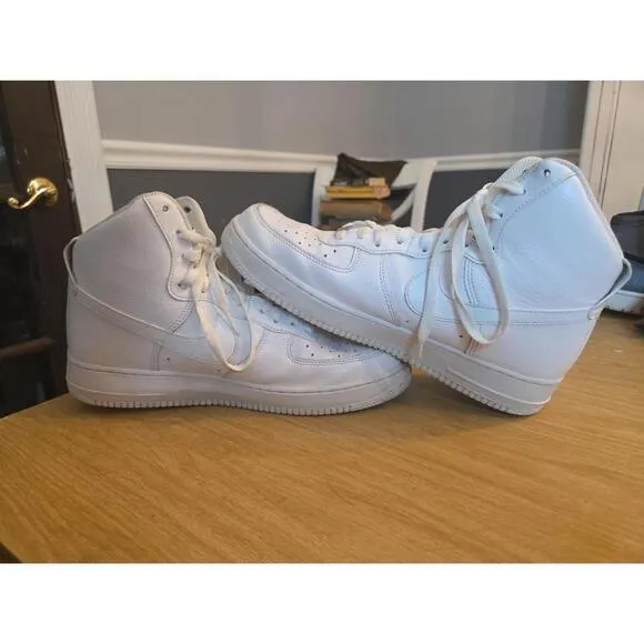 Nike Air Force 1 High '07 Men's Size 10.5 Basketball 315121-115 Triple White