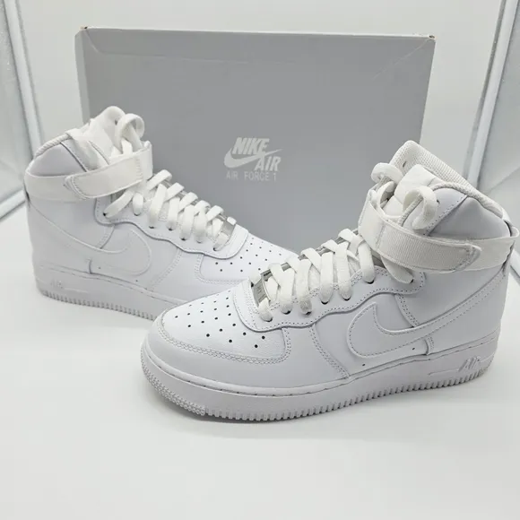 Nike Air Force 1 High Top LE DH294-111 White Sneakers Youth Size 7