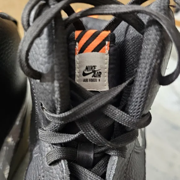Nike Air Force 1 High Under Construction, Black/Wolf Grey-Pure Platinum, Size 14