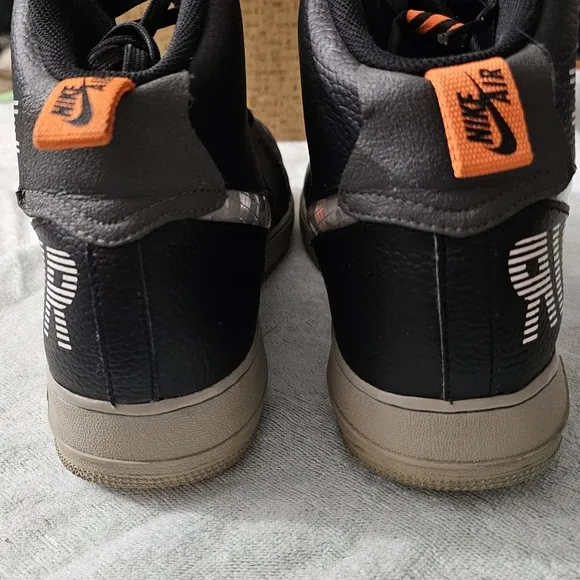 Nike Air Force 1 High Under Construction, Black/Wolf Grey-Pure Platinum, Size 14