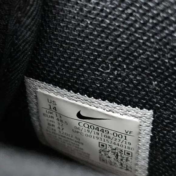 Nike Air Force 1 High Under Construction, Black/Wolf Grey-Pure Platinum, Size 14