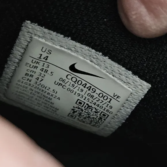 Nike Air Force 1 High Under Construction, Black/Wolf Grey-Pure Platinum, Size 14