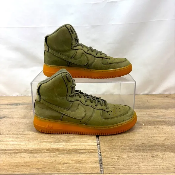 NIKE AIR FORCE 1 HIGH WB GS 922066-202 Youth Size 6 Women’s 7.5 Olive Green