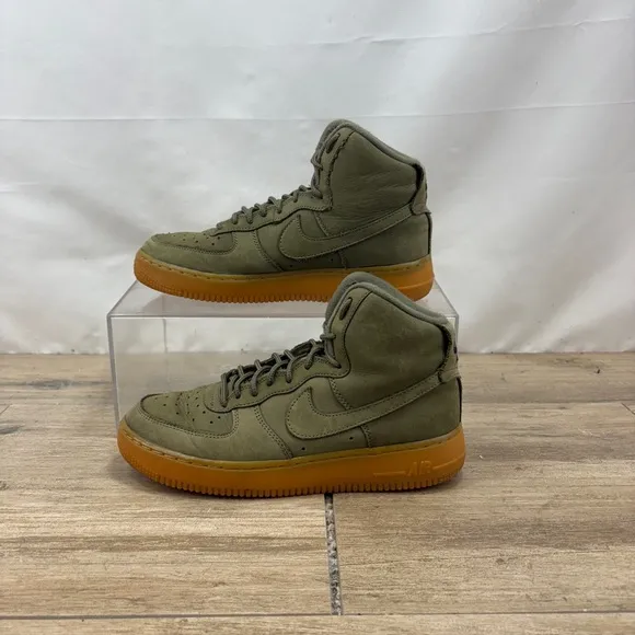NIKE AIR FORCE 1 HIGH WB GS 922066-202 Youth Size 6 Women’s 7.5 Olive Green
