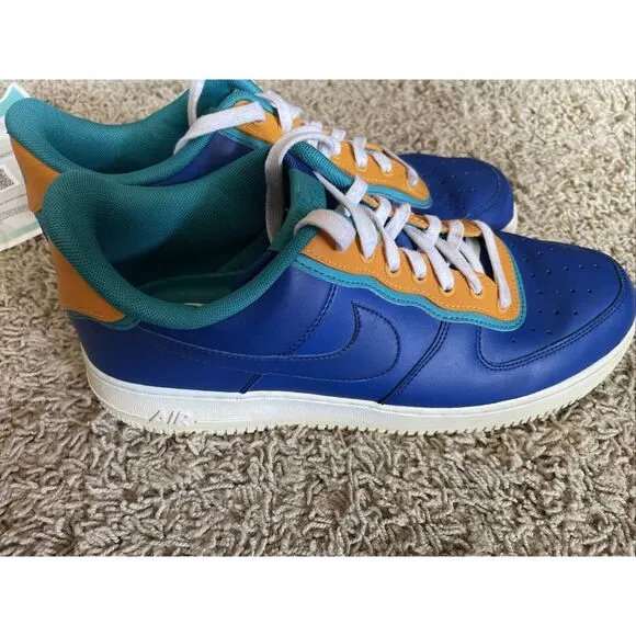 NIKE AIR‎ FORCE 1 LOW '07 LV8 MEN'S 12 DOUBLE LAYERED INDIGO SHOES AQ2439-401