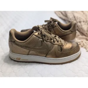 Nike Air Force 1 Low '07 LV8 Metallic Gold Mens Low-Top Sneakers Size 8