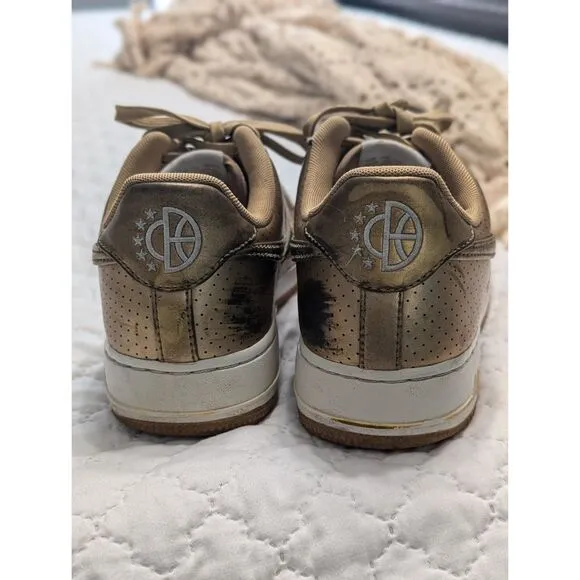 Nike Air Force 1 Low '07 LV8 Metallic Gold Mens Low-Top Sneakers Size 8