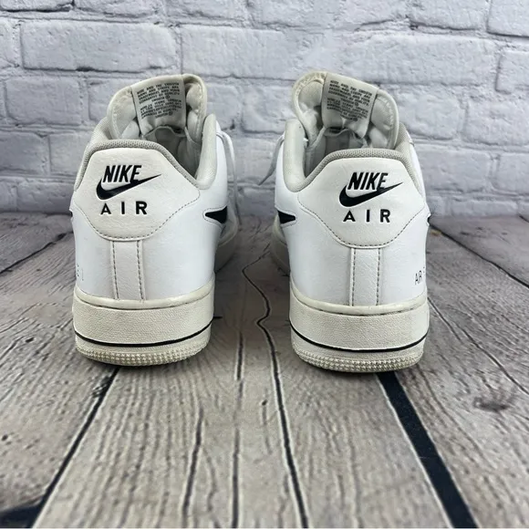 Nike Air Force 1 Low Cut Out Swoosh Mens Size 12 Shoes Sneakers White CZ7377-100