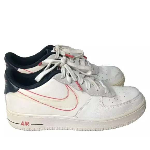 Nike Air Force 1 Low GS SCRIPT Swoosh Youth’s Size 7Y Shoes ~CK9707-100