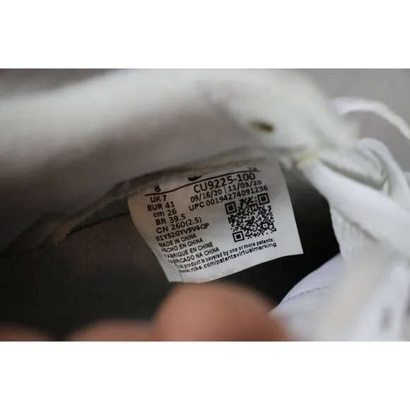 Nike Air Force 1 Low Supreme White CU9225 100 Mens 8 M1012
