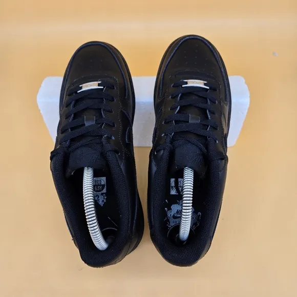 Nike Air Force 1 Low 'Triple Black' Shoes Big Kid Size 6.5