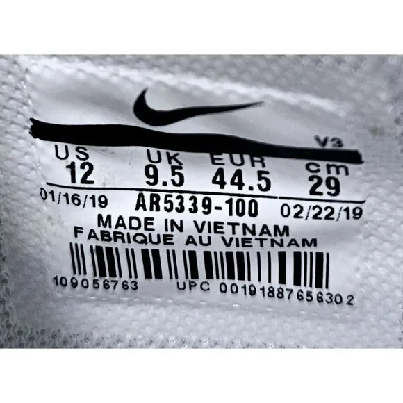 Nike Air Force 1 Sage Low Triple White Women's Shoes Size 12