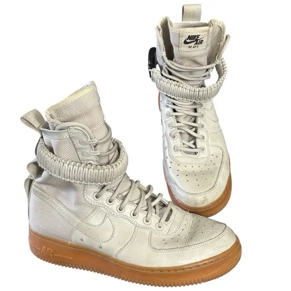 Nike Air Force 1 SF AF1 Special Field Light Bone Shoes Women Size 8.5 High Tops