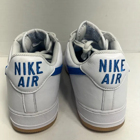 Nike Air Force 1'07 Low Men's Shoes White/Royal Blue DJ3911-101 Used Size 13