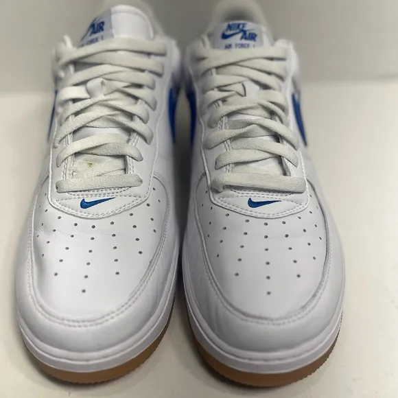 Nike Air Force 1'07 Low Men's Shoes White/Royal Blue DJ3911-101 Used Size 13
