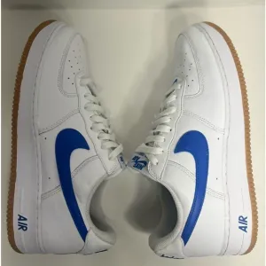 Nike Air Force 1'07 Low Men's Shoes White/Royal Blue DJ3911-101 Used Size 13