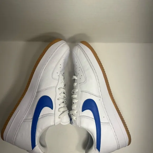 Nike Air Force 1'07 Low Men's Shoes White/Royal Blue DJ3911-101 Used Size 13