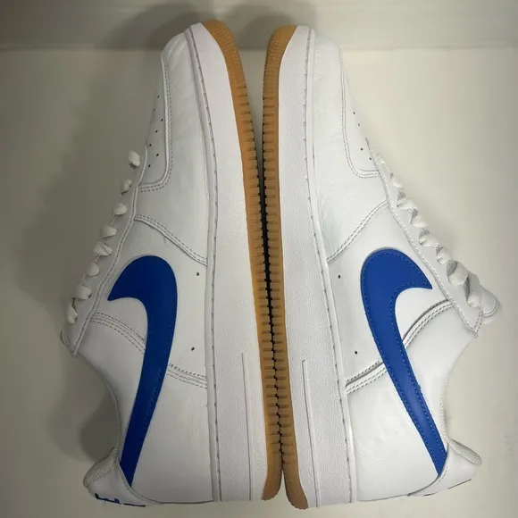 Nike Air Force 1'07 Low Men's Shoes White/Royal Blue DJ3911-101 Used Size 13