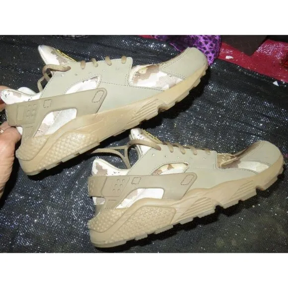 Nike Air Huarache Run Desert Ochre Canteen Camo Low Top Sneakers Kicks AT6156200