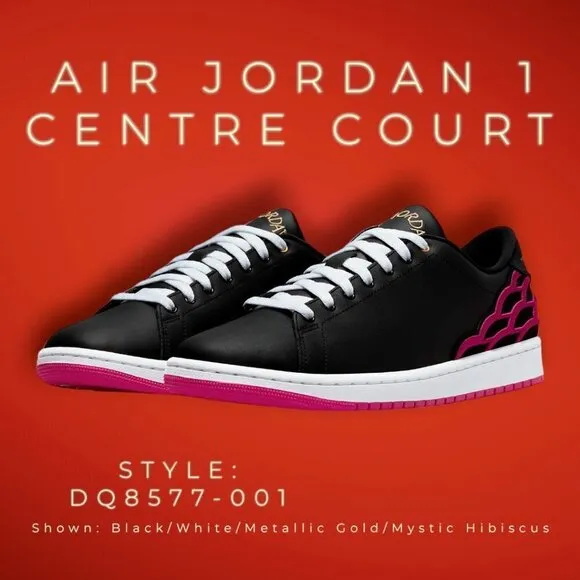 Nike Air Jordan 1 Centre Court Sneakers Shoes Black DQ8577-001 US M 10.5 / W 12