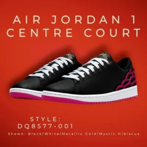 Nike Air Jordan 1 Centre Court Sneakers Shoes Black DQ8577-001 US M 10.5 / W 12