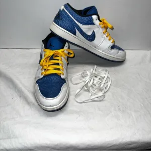 Nike Air Jordan 1 Low Elephant Blue White Shoes 553558-104 Men's Size 11.5
