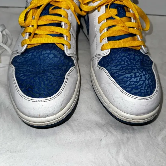 Nike Air Jordan 1 Low Elephant Blue White Shoes 553558-104 Men's Size 11.5