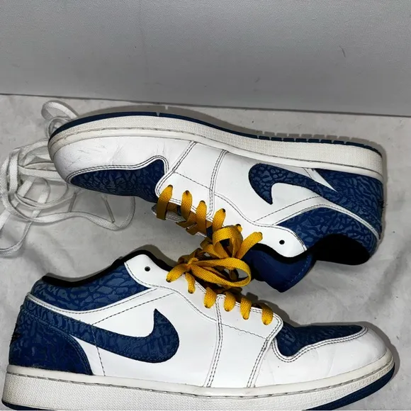 Nike Air Jordan 1 Low Elephant Blue White Shoes 553558-104 Men's Size 11.5