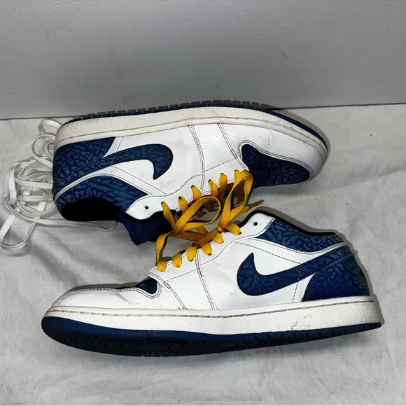 Nike Air Jordan 1 Low Elephant Blue White Shoes 553558-104 Men's Size 11.5