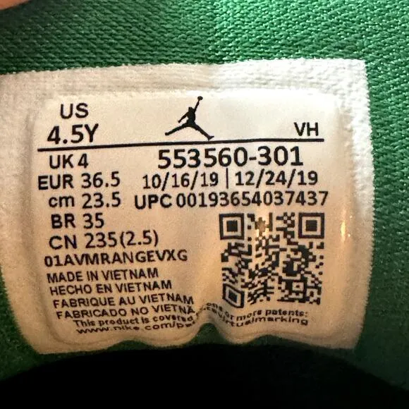 Nike Air Jordan 1 Low GS Pine Green Men's Shoes - Size 4.5