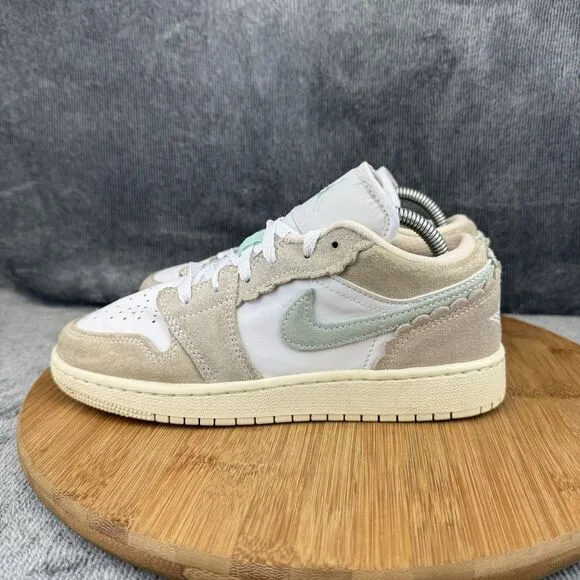 Nike Air Jordan 1 Low SE Shoes Boys Size 4Y Guava Ice Jade Ice White DZ5356-800