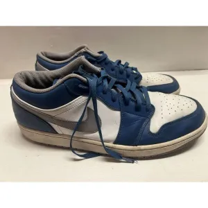 Nike‎ Air Jordan 1 Low 'True Blue Cement' Shoes Sneakers 553558-412 Men's Sz 15