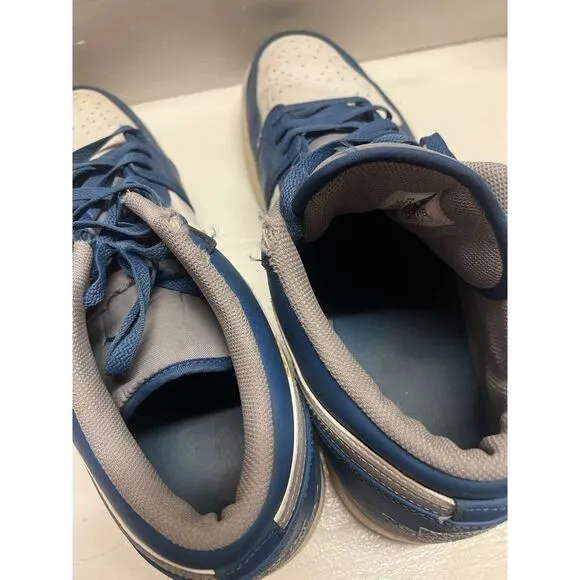 Nike‎ Air Jordan 1 Low 'True Blue Cement' Shoes Sneakers 553558-412 Men's Sz 15