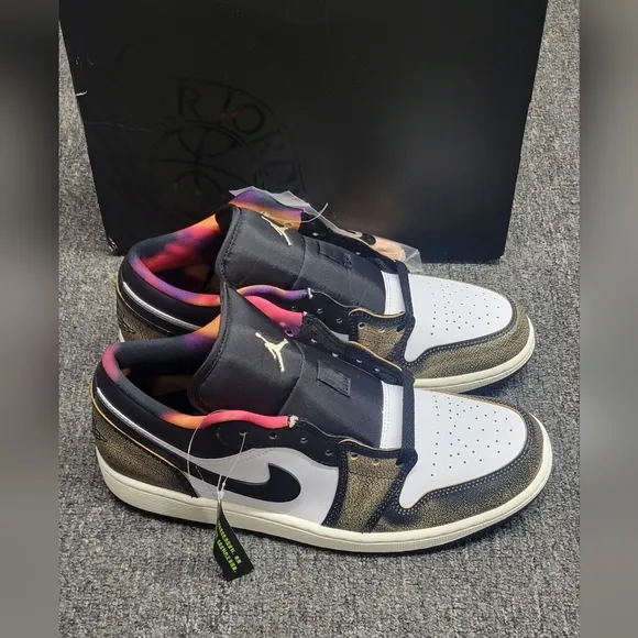 Nike Air Jordan 1 Low Wear Away Black Onyx Sail Shoes Size 10 (Dq8422-001) (new)
