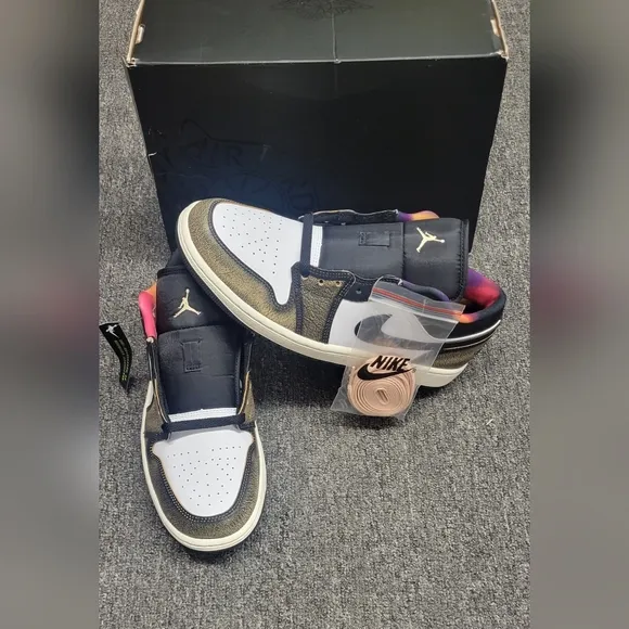 Nike Air Jordan 1 Low Wear Away Black Onyx Sail Shoes Size 10 (Dq8422-001) (new)