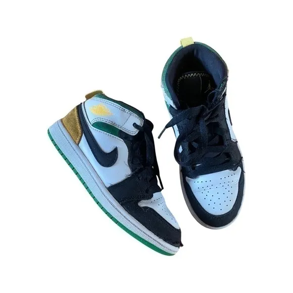 Nike Air Jordan 1 Mid BQ6932-101 'Oakland' Retro Shoes Youth Size 1