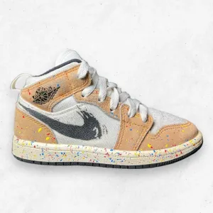 Nike Air Jordan 1 Mid SE Brushstroke (PS)‎ Paint Splatter Youth 11C DA8007-100