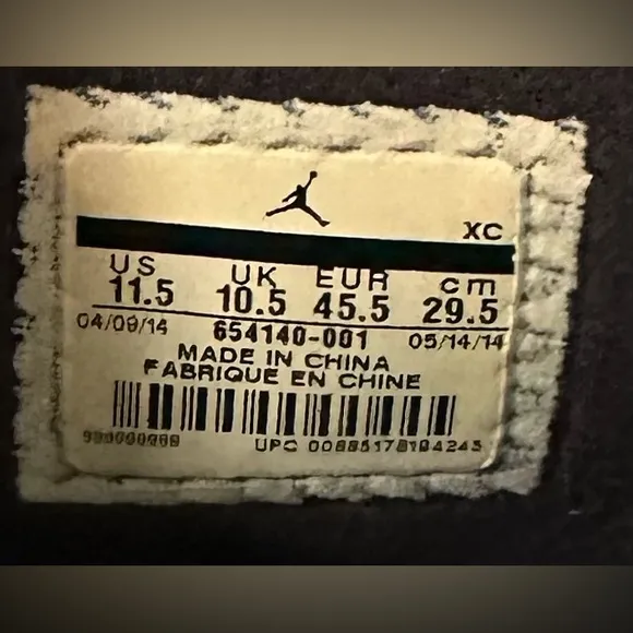 Nike Air Jordan 1 Retro 99 “Bred&quot; Men's Size 11.5 BlackRed Last Shot 654140-001