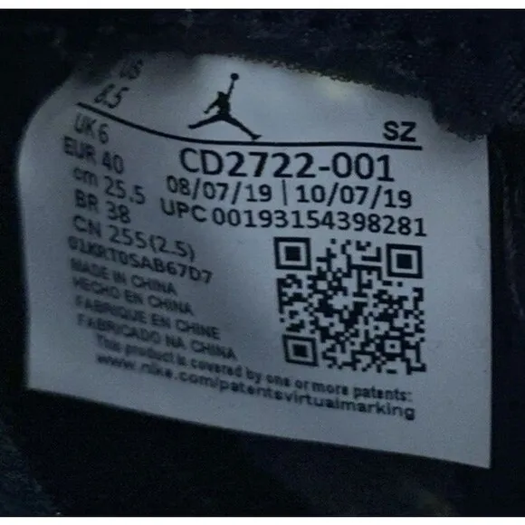 Nike Air Jordan 5 Retro Oil Grey Sneakers Womens Size 8.5 High Top CD2722-001