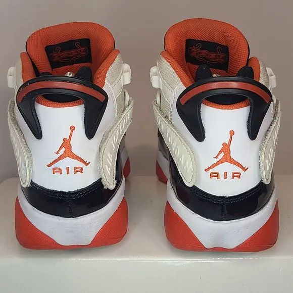 Nike Air Jordan 6 Rings Youth (4.5Y) Shoes White Black Team Orange DV1345-108