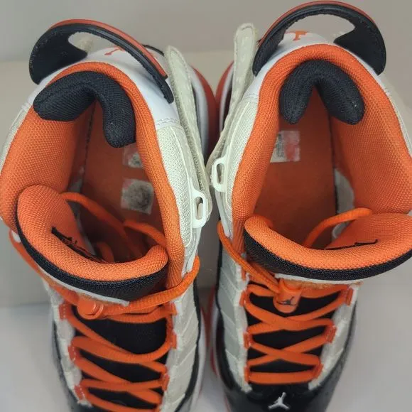 Nike Air Jordan 6 Rings Youth (4.5Y) Shoes White Black Team Orange DV1345-108
