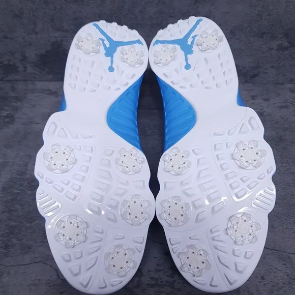 NIKE Air Jordan 9 Low Golf Shoes Mens 11 University Blue UNC White Nby
