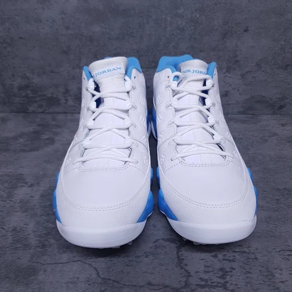 NIKE Air Jordan 9 Low Golf Shoes Mens 11 University Blue UNC White Nby
