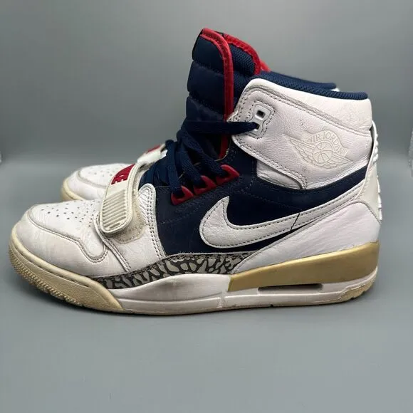 Nike Air Jordan Legacy 312 Men 10 White Athletic Shoes Lace-Up High Top Sneakers
