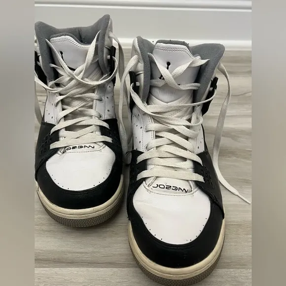 Nike Air Jordan Mens SC-1 White Black 538698-104 High-Top Sneakers Shoes