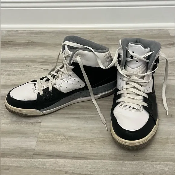 Nike Air Jordan Mens SC-1 White Black 538698-104 High-Top Sneakers Shoes