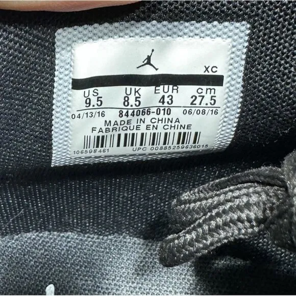 Nike Air Jordan Rising High 2 Basketball Shoes Black 844066-010 Men’s Size 9.5
