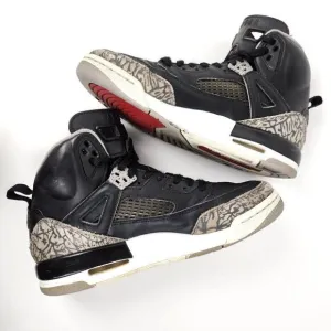 Nike Air Jordan Spizike Black Cement Gray Brooklyn Boys High Top Sneakers 6Y
